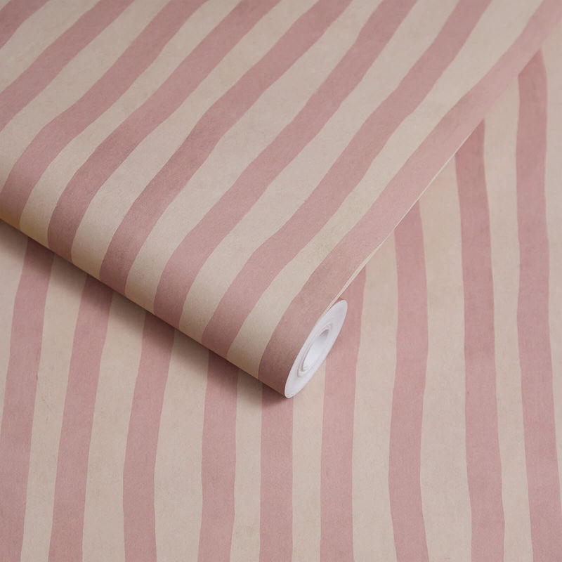 House of Hackney Tapete Artists Stripe in Sakura/Astrantia mit botanischem Streifenmuster in Pink - Bild 2