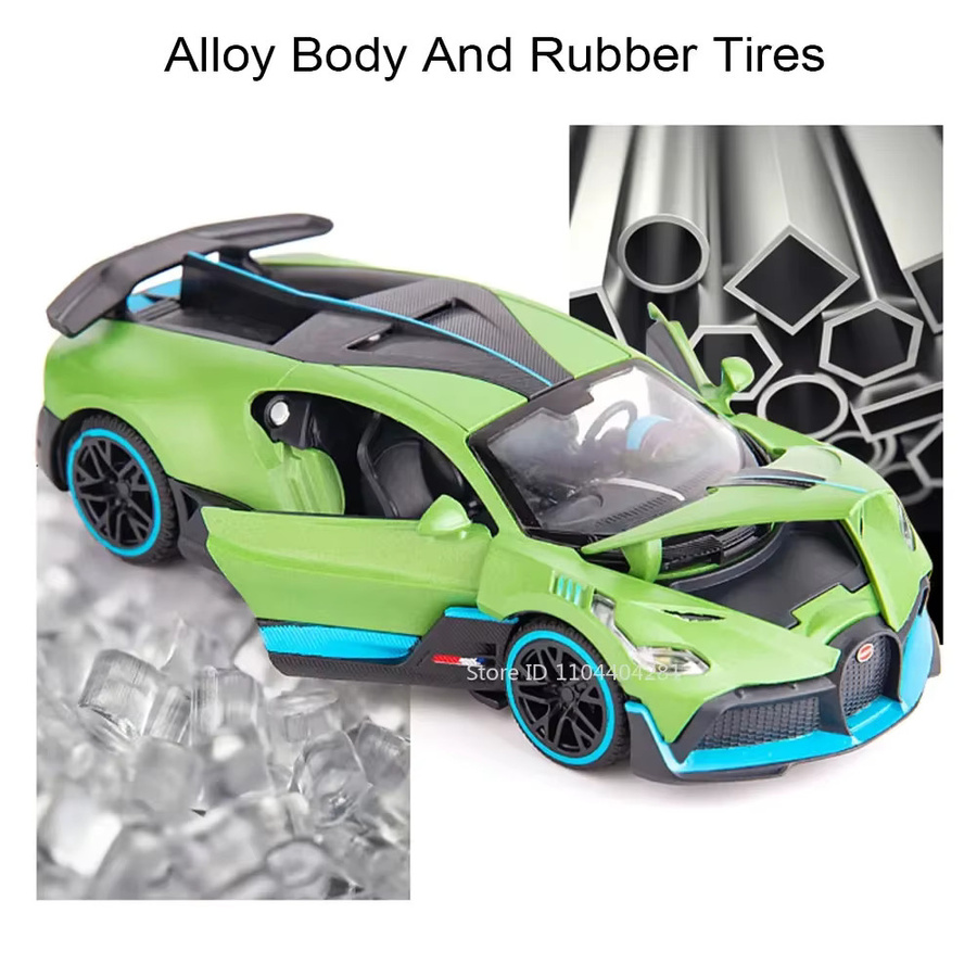 MAKEDA Divo Chiron Miniaturmodell, Sportwagen, 1:32, Metall, mit Licht und Sound - Bild 3