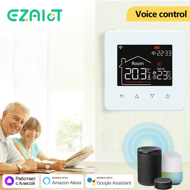 Tuya Intelligenter WLAN Fußbodenheizungsthermostat für elektrische Heizungen, Wasser- und Gas-Boiler, Weiß, kompatibel mit Google Home und Alexa - Bild 3