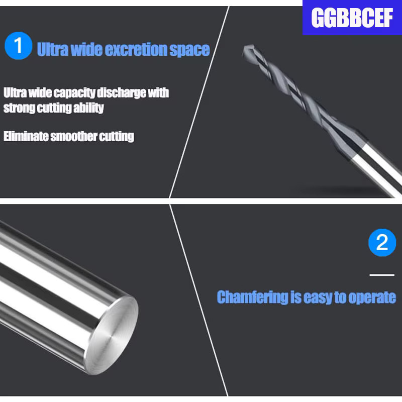 GGBBCEF Mikro-Vollhartmetall-Bohrer Präzisions-Mini-CNC-Bohrer für Metall in Silber, Durchmesser: 3,0 mm - Bild 2