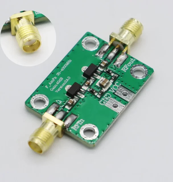 Mythtiger HF-Verstärkermodul mit 30-4000MHz und 40dB Verstärkung für Amateurfunkgeräte und HF-Messgeräte, Grün - Bild 1