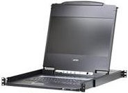 ATEN CL6700MW KVM-Konsole mit 17.3 Zoll Full HD Display, Deutsches Layout, USB, HDMI, DVI-D und VGA, Schwarz, 1U Rack-Einbau - Bild 1