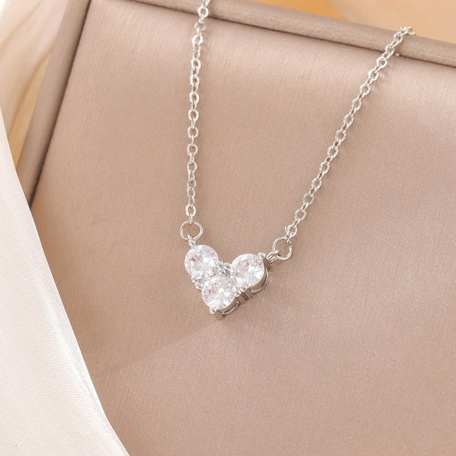 Halskette 925 Silber, Zirkonia, Herz, Damen - Bild 1