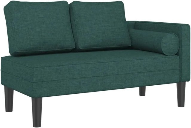 vidaXL Chaiselongue mit Kissen in Dunkelgrün aus Stoff - Bild 1