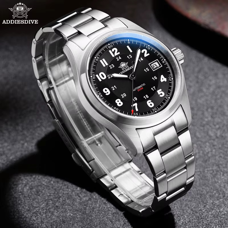 ADDIESDIVE Automatikuhr, Edelstahl, Schwarz, 39 mm, Herren - Bild 2