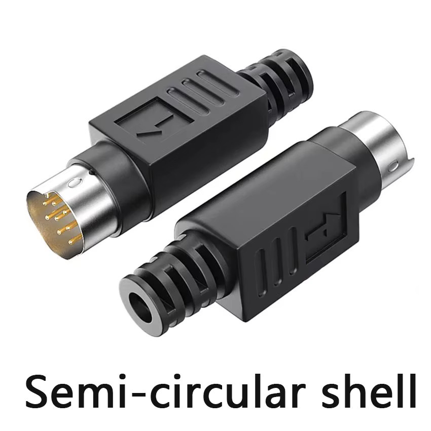 JCD Mini-DIN-Stecker für Lötverbindungen in Schwarz mit Kunststoffgriff als S-Video-Adapter-Buchse - Bild 2