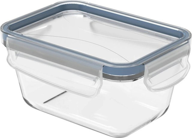 Rotho Kühlschrankdose Clic & Lock aus Glas in Horizontblau mit 0,5 l Füllmenge - Bild 1
