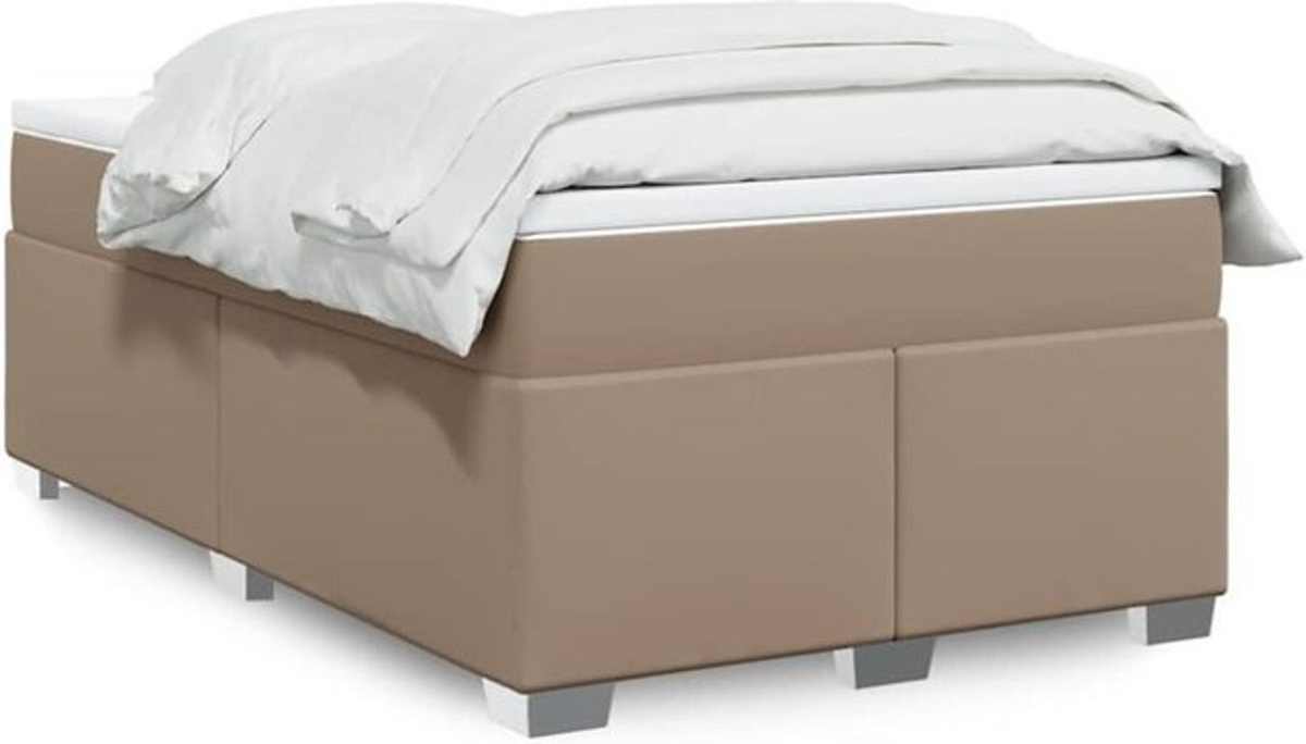 Boxspringbett mit Taschenfederkern von vidaxl in Cappuccino-braun und Weiß, Modernes Design, B/T/H: 190 x 120 x 46 cm - Bild 1
