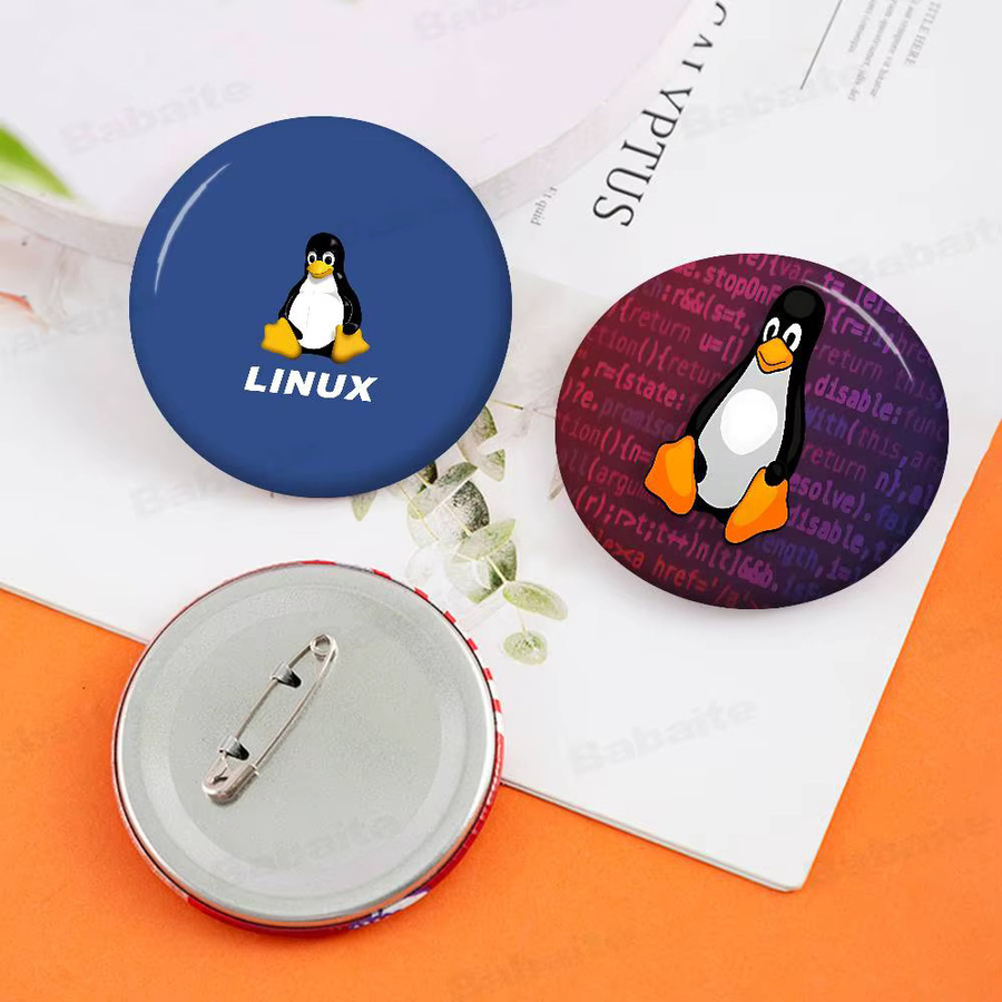 Brosche Linux-Betriebssystem Tux Penguin, 58 mm - Bild 2