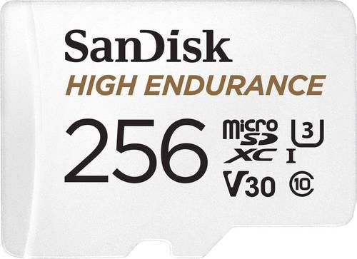 SanDisk High Endurance microSDXC Speicherkarte 256GB UHS-I U3 V30 Class 10 mit SD-Adapter - Bild 1