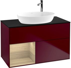 V&B Waschtischunterschrank Finion 100 mit Wandbeleuchtung, Breite: 100 cm, Höhe: 50,1 cm, Tiefe: 50,1 cm - Bild 1