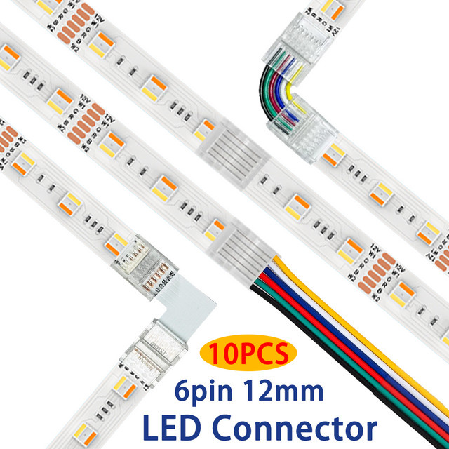 YSRSAI LED Streifen Verbinder 6-Pin L-Form für SMD5050 RGBW, transparent - Bild 1