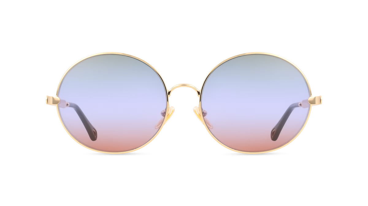 Chloé CH0281S Sonnenbrille Damen, Vollrand, Rund, Metall, Gold, Green - Bild 1