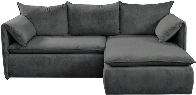 Vente-unique Schlafsofa Teodora in Anthrazitgrau mit Cord-Bezug und Schlaffunktion - Bild 1