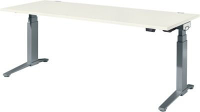 Schäfer Shop Genius ERGOSTYLE S Schreibtisch elektrisch höhenverstellbar, Rechteck, C-Fuß, Weiß/Anthrazit, B: 200 cm, T: 80 cm, H: 63,5-130,5 cm - Bild 1