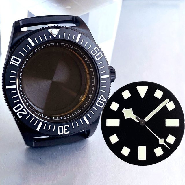 Tandorio Uhrengehäuse Titan, Schwarz, 42 mm, Saphirglas - Bild 1