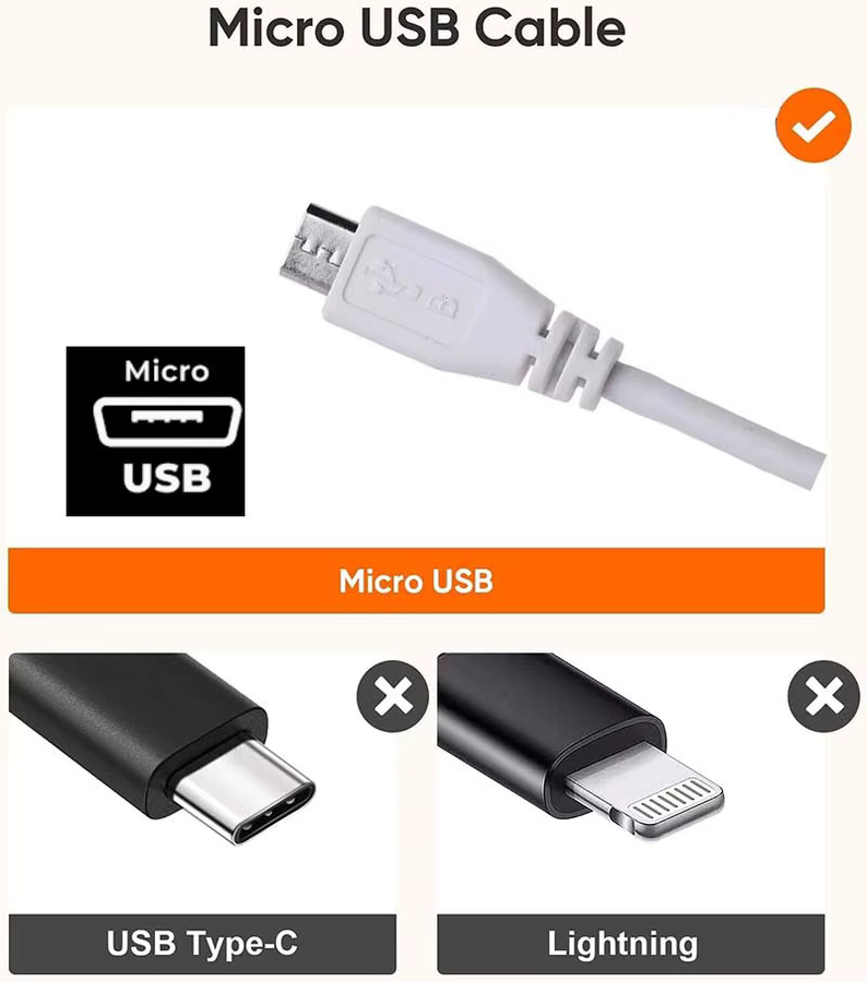 VBDWRM Micro-USB-Kabel USB-A auf Micro-USB-B 2.0 Hochgeschwindigkeits-Lade- und Datenkabel für Android-Mobilgeräte und Powerbanks in Weiß - Bild 2