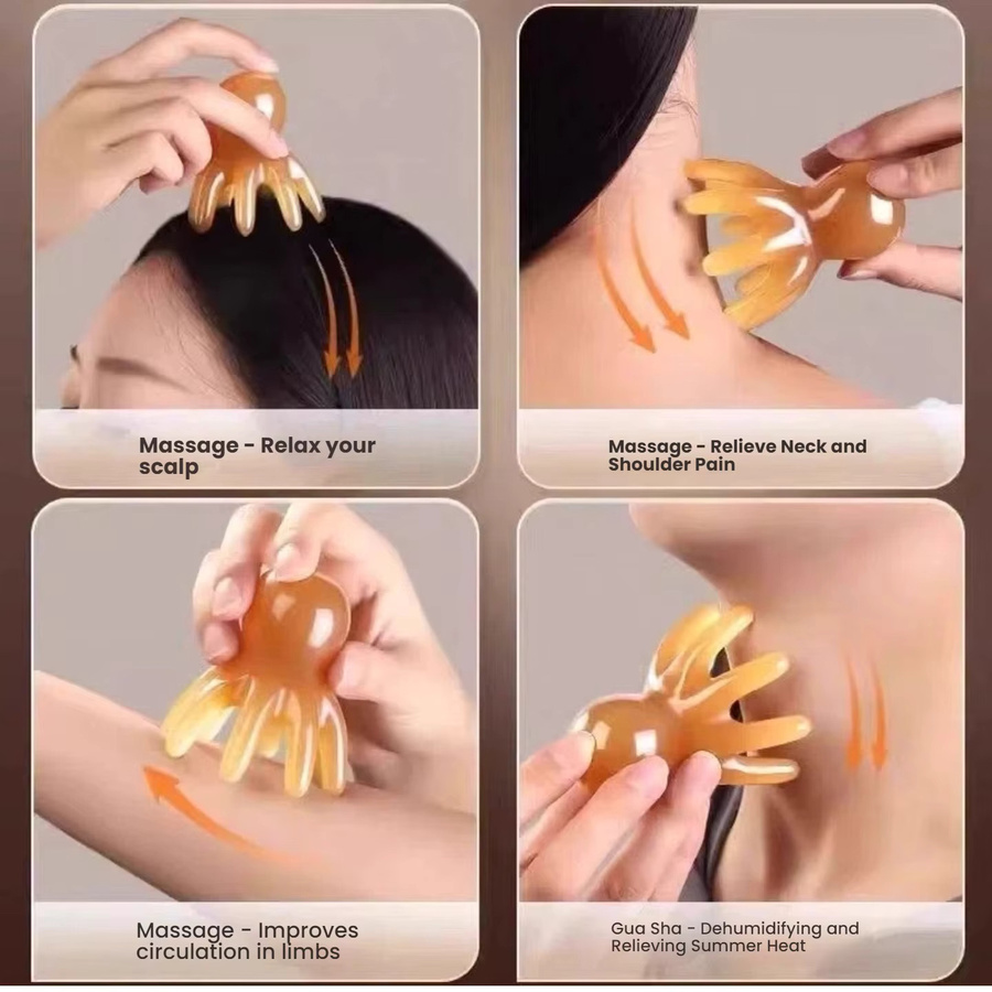 Oktopus-Kopfhaut-Massagekamm, Unisex - Bild 2