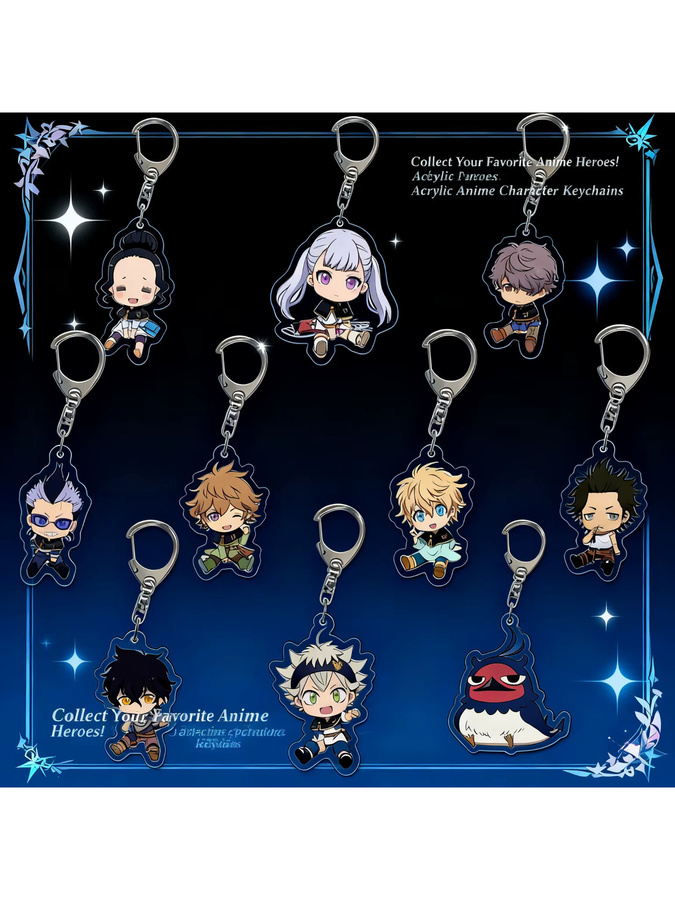 Bandai Black Clover Schlüsselanhänger, Asta Yuno Noelle, Zubehör - Bild 2
