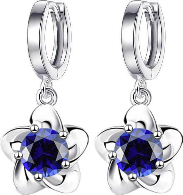YIRAN Jewelry Ohrringe, Pflaumenblüten, Moissanit, Strass, Kupfer, Damen - Bild 1