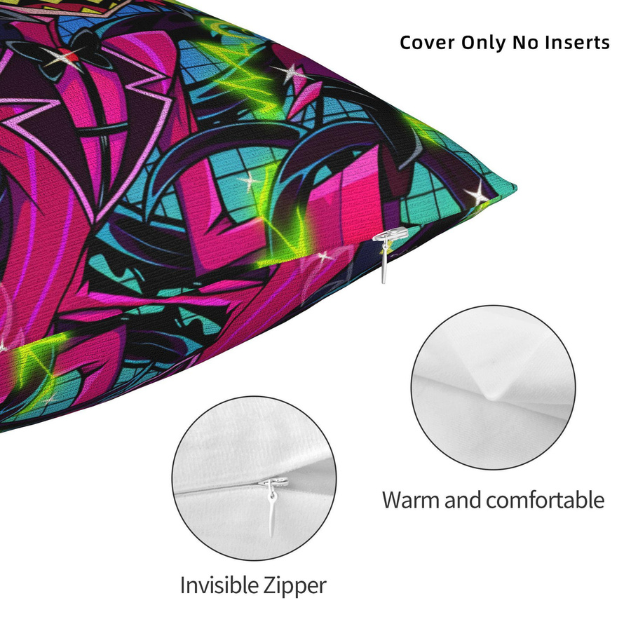 Niedlicher Kissenbezug Relax Vox Hazbin Hotel Design in Multicolor, Peach Skin Material, B/B: 18 x 18 cm - Bild 3