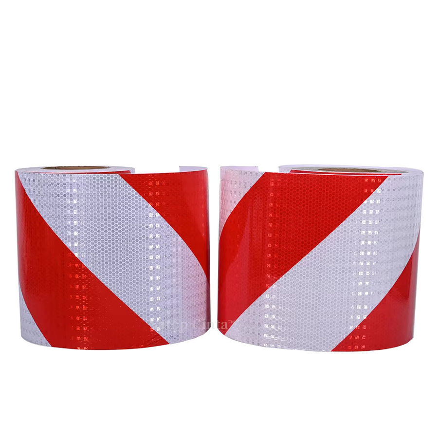 Satop Cinta Reflektierende Sicherheitsmarkierung Twill Auto Warnstreifen in Weiß und Rot, Breite: 20 cm, Länge: 10 m - Bild 3