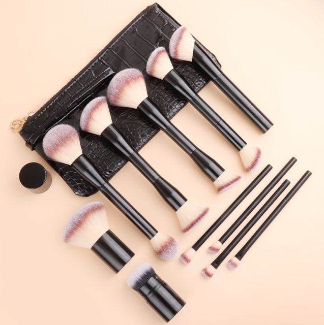 Ronshadow Make-up-Pinsel-Set mit Aufbewahrungstasche, 12-teilig, Unisex - Bild 1