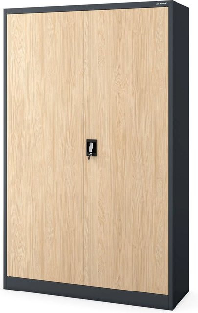 JAN NOWAK Metall-Aktenschrank JAN II in Anthrazit mit verstellbaren Regalböden und Schloss, Höhe: 185 cm, Breite: 115 cm, Tiefe: 40 cm - Bild 1