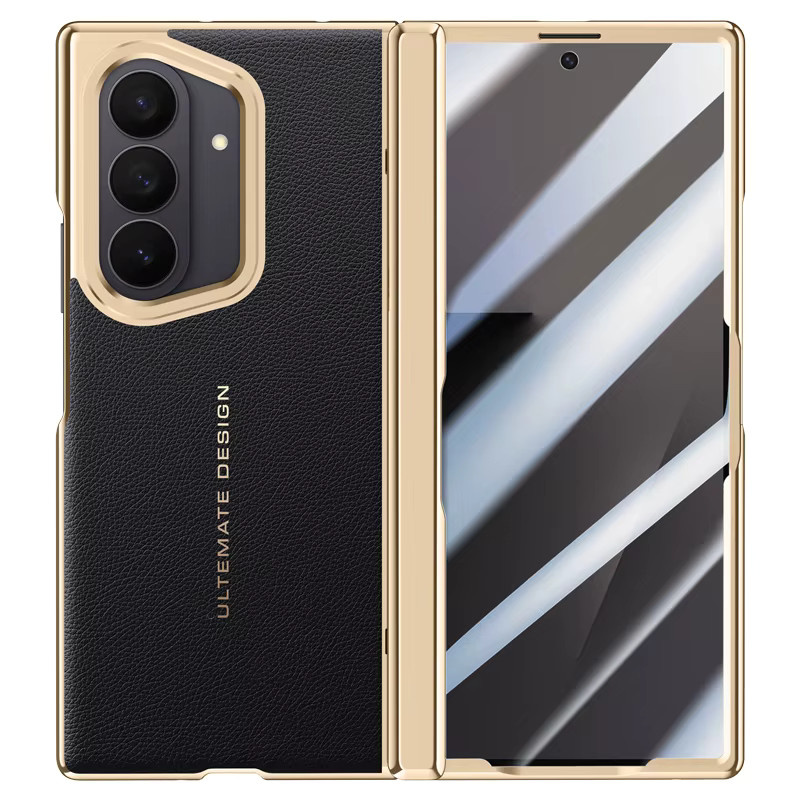 DO AS YOU WISH Luxus PU Leder Schutzhülle mit Objektivschutz und Standfunktion für Samsung Galaxy Z Fold 7 in Schwarz - Bild 5