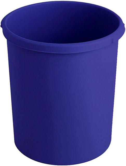 PROREGAL Klassischer Runder Papierkorb aus Kunststoff, Blau, Höhe: 41 cm, Durchmesser: 37,5 cm - Bild 1