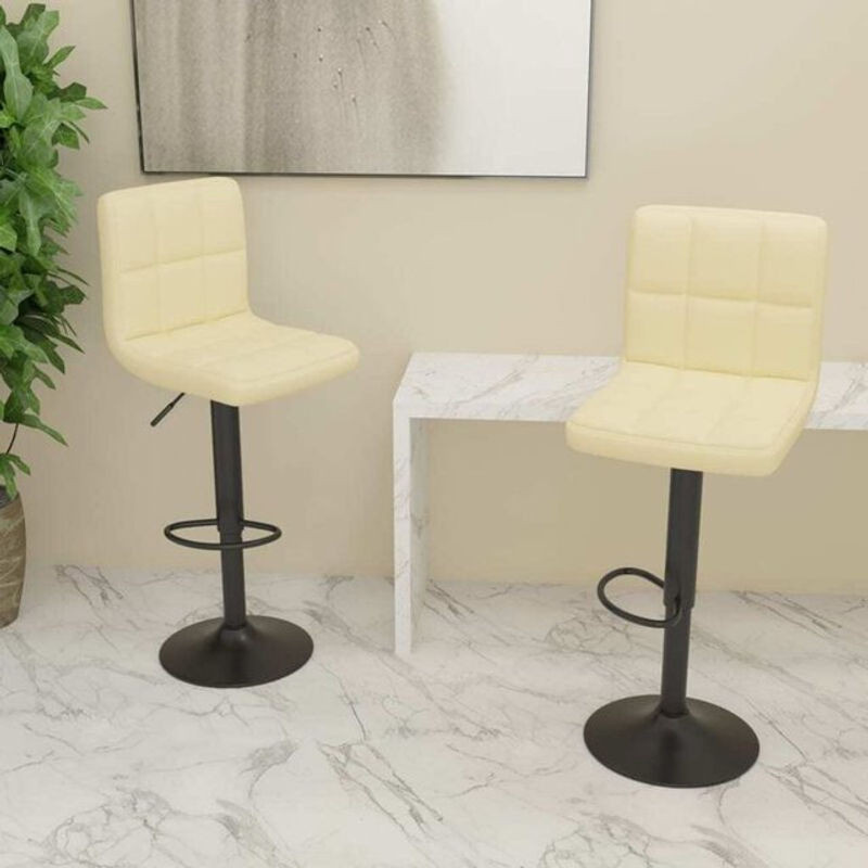 Set aus 2 Barhockern von vidaxl in Beige aus Stoff und Stahl mit Chrom-Details im modernen Design - Bild 1