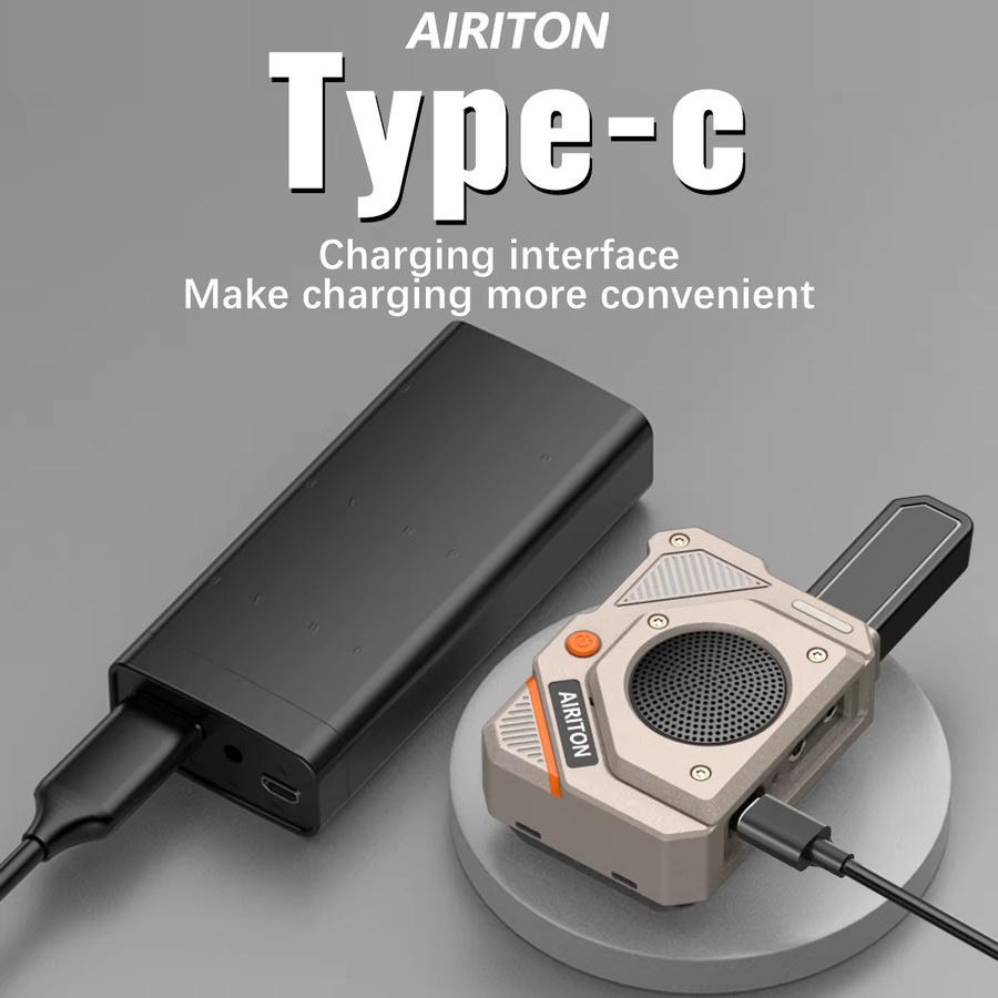 AIRITON AI-168 Mini Walkie Talkie Set, 2er Pack, Wiederaufladbare PMR/FRS Funkgeräte in Grau mit USB-C Ladegerät - Bild 4