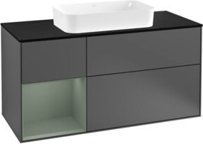 V&B Waschtischunterschrank Finion mit Wandbeleuchtung, Anthrazit lackiert, Breite: 120 cm, Tiefe: 50,1 cm, Höhe: 50,1 cm - Bild 1