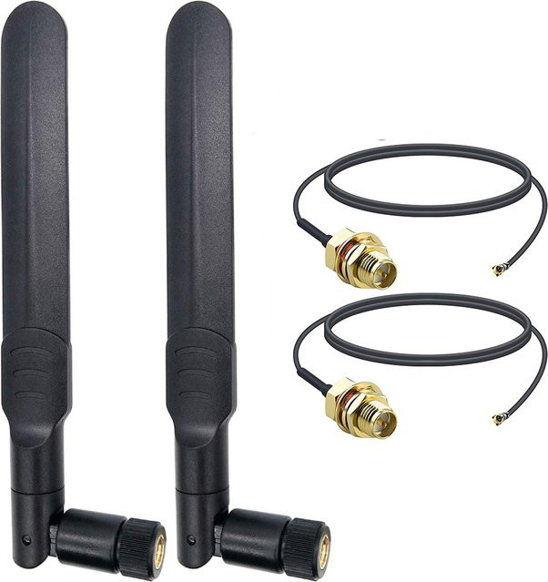 NOWEPOCH WLAN-Antenne mit 8 dBi Verstärkung und 15 cm U.FL auf RP-SMA Verlängerungskabel in Schwarz - Bild 1