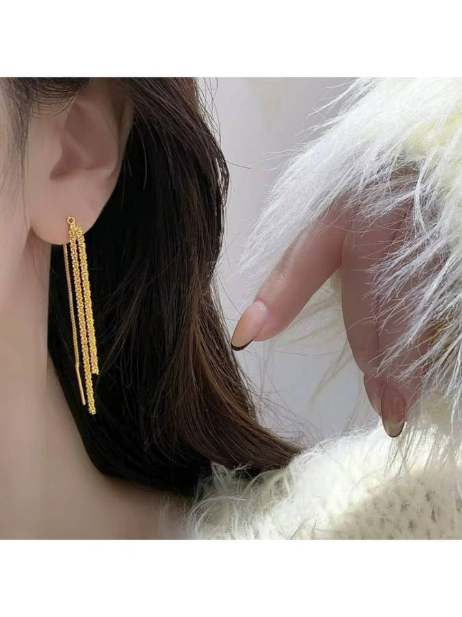 ALCADEN Ohrringe, Gold, Damen, lange Quaste - Bild 4