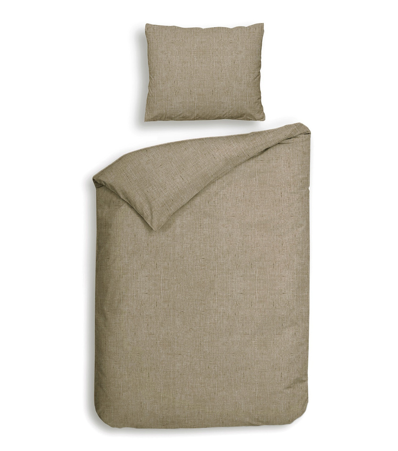 Heckett & Lane Flanell Bettwäsche Sand aus Baumwolle mit Bettbezug und Kissenbezug B/H: 155 x 220 cm und 80 x 80 cm - Bild 1
