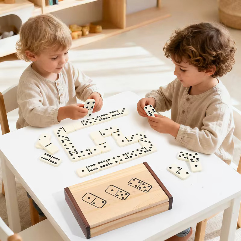 Tlewj Dominosteine-Set, Doppel-Sechs-Dominos-Spielset, mit Holzkoffer, ab 14 Jahren - Bild 2