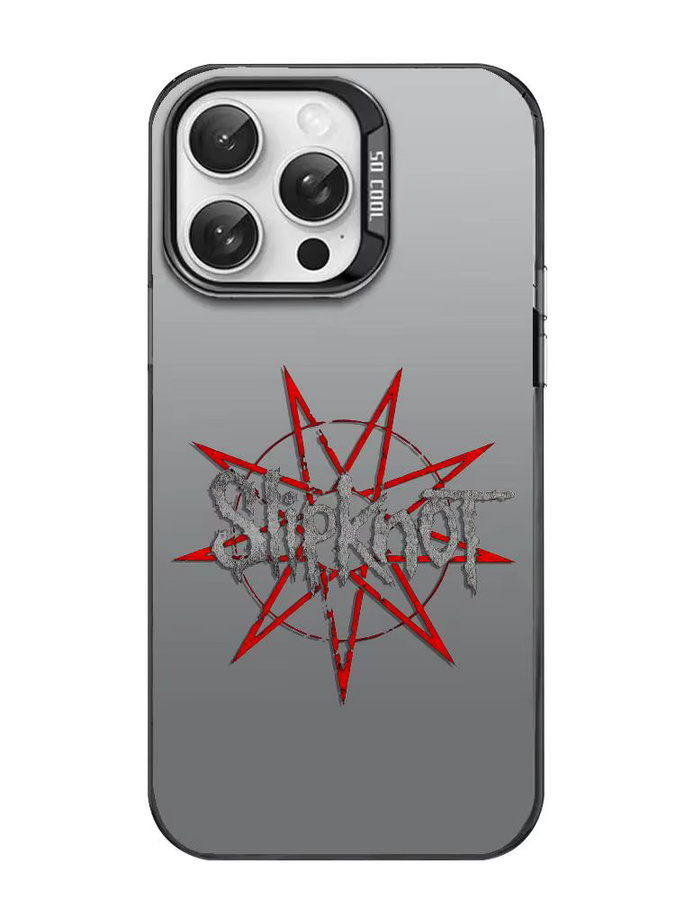 S-Slipknots Handyhülle mit Mode-Logo für iPhone 11 bis iPhone 17 Pro Max, Matte Laser Aurora, stoßfest, Schwarz/Mehrfarbig - Bild 4