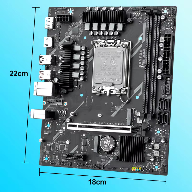 Intel H810 Micro-ATX Motherboard LGA1851 für Intel Core Ultra 200 Serie, DDR5, Schwarz - Bild 2