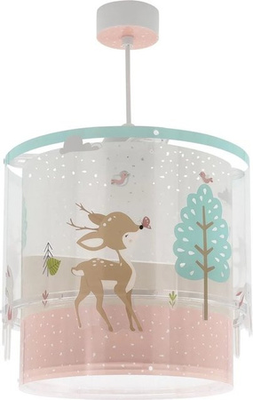 Dalber Kinderzimmer Deckenlampe Hirsch in Pink und Multicolour, höhenverstellbar und transparent