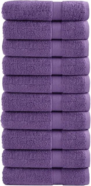 vidaXL SOLUND Handtuch-Set 10 Stück aus Baumwolle, Lila, B/H: 50 x 100 cm, 600 g/m² - Bild 1
