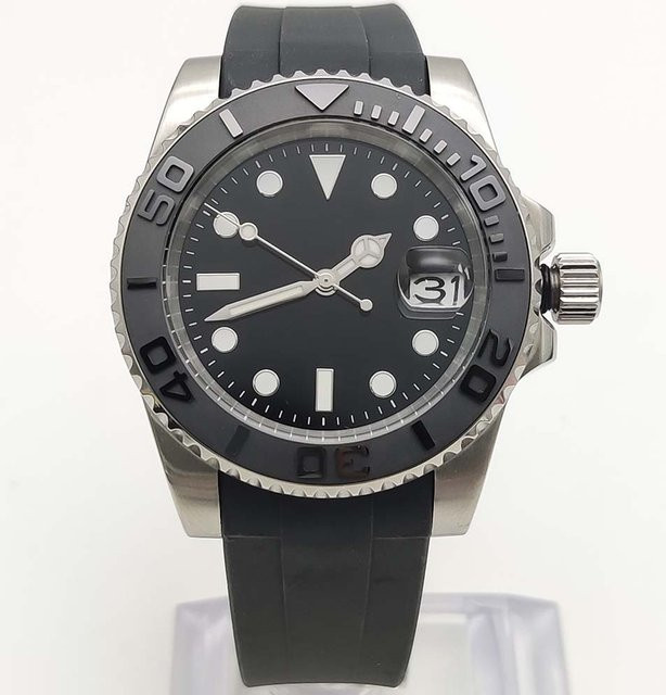 PARNSRPE Armbanduhr Automatik, Edelstahl, 40 mm, Kautschukarmband, Herren - Bild 1