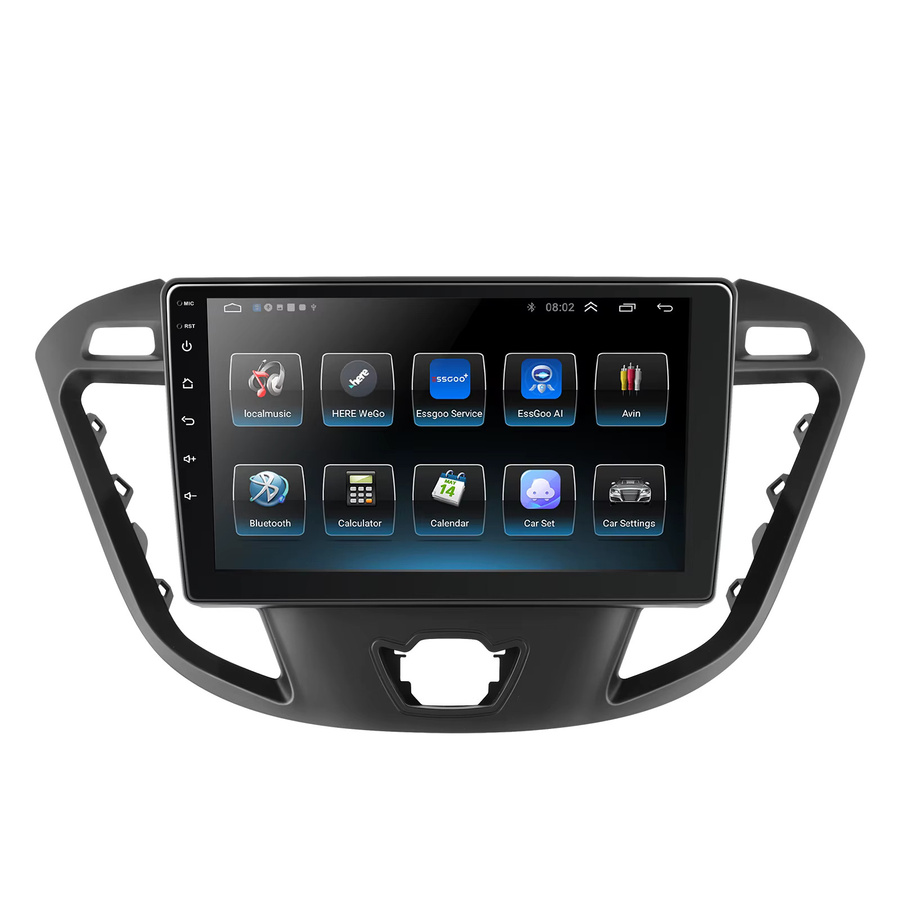 ESSGOO Android 14 Autoradio mit 9 Zoll Touchscreen, 4+64GB, Kabelloses Carplay und Android Auto, GPS, Wifi, Bluetooth, für Ford Transit Custom 2012-2021, Schwarz - Bild 4