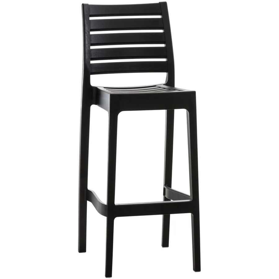 DELUKE Barhocker TURAM Barstuhl aus Kunststoff in Schwarz mit Lehne, B/T/H: 45 x 51 x 105 cm - Bild 2