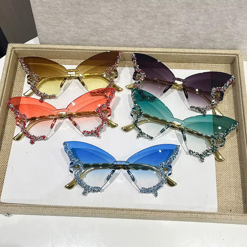 Sonnenbrille Cat-Eye, randlos, Metall, Unisex - Bild 2