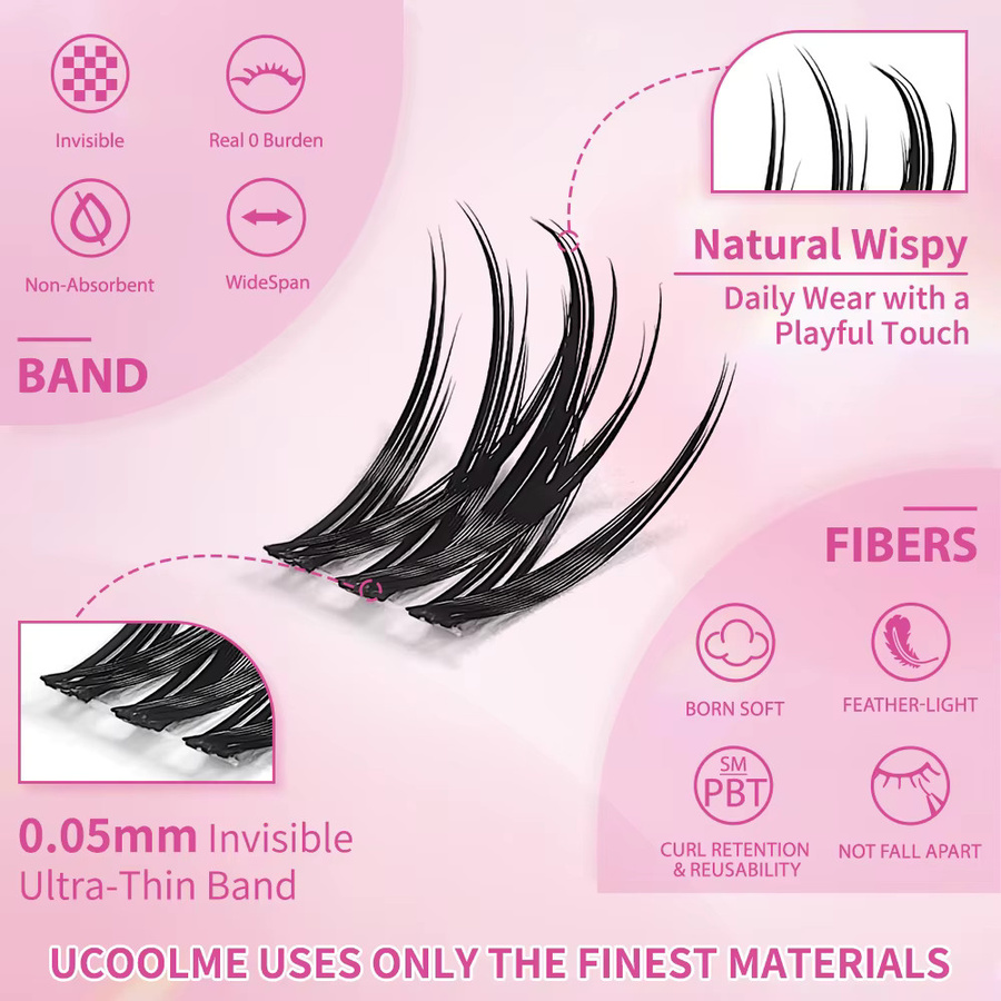 uCoolMe Lashes Fairy Bloom Manga-Cluster-Set, Black, Unisex - Bild 2