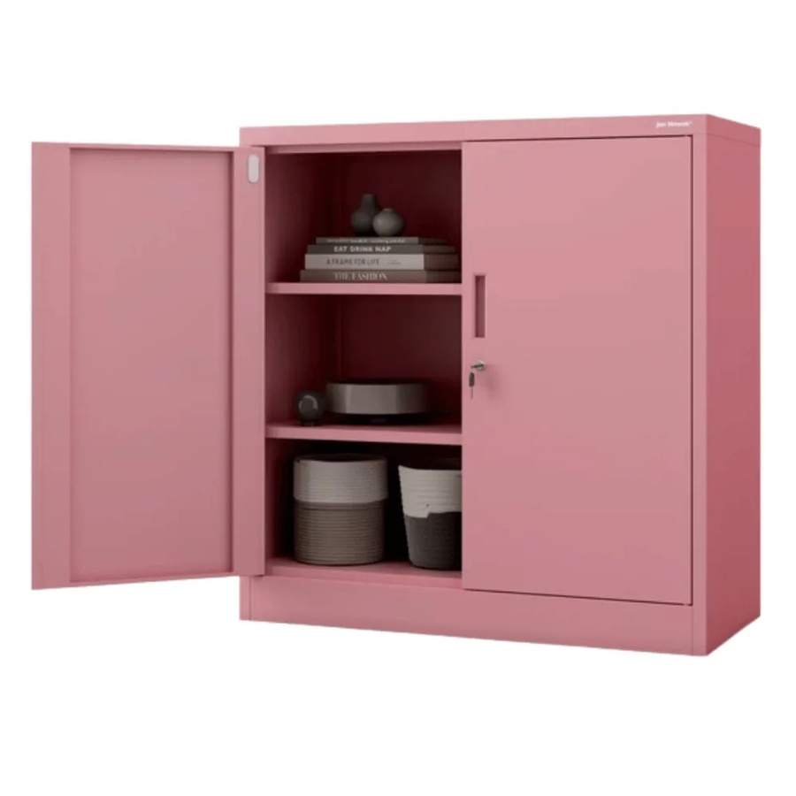 DELUKE Aktenschrank mit Flügeltüren und Schloss in Rosa, H x B x T: 93 x 90 x 40 cm - Bild 2