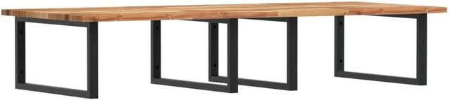 vidaXL Waschbeckenregal zur Wandmontage aus Stahl und geöltem Akazienholz in Schwarz und Braun - Bild 1