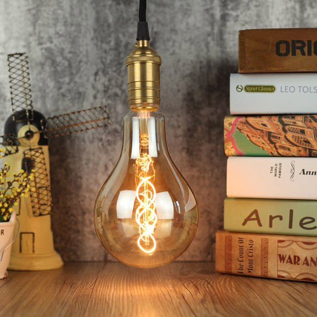 Tianfan Vintage LED Edison Lampe PS35 A110 mit Spiral-Filament, dimmbar, transparentes Glas - Bild 1