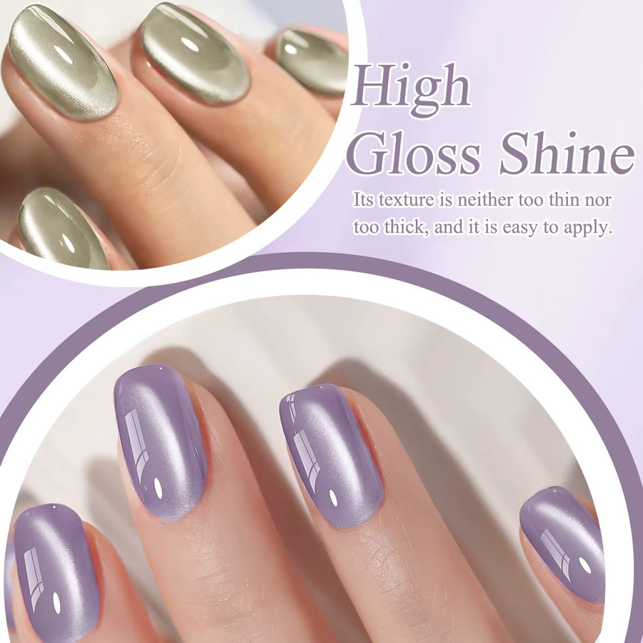 MIQH Magnetischer Gel-Nagellack, Glitter Mirror Silk Cat Eye, Damen - Bild 6